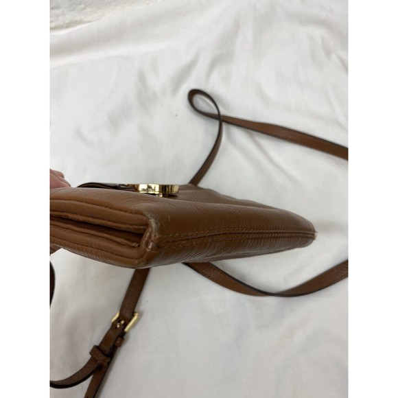 Michael kors Bifold Small Brown Pebbled Leather Crossbody Shoulder Handbag Card - Picture 14 of 16